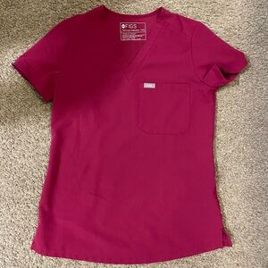 Figs Dark Magenta XXS Catarina Scrub Top
